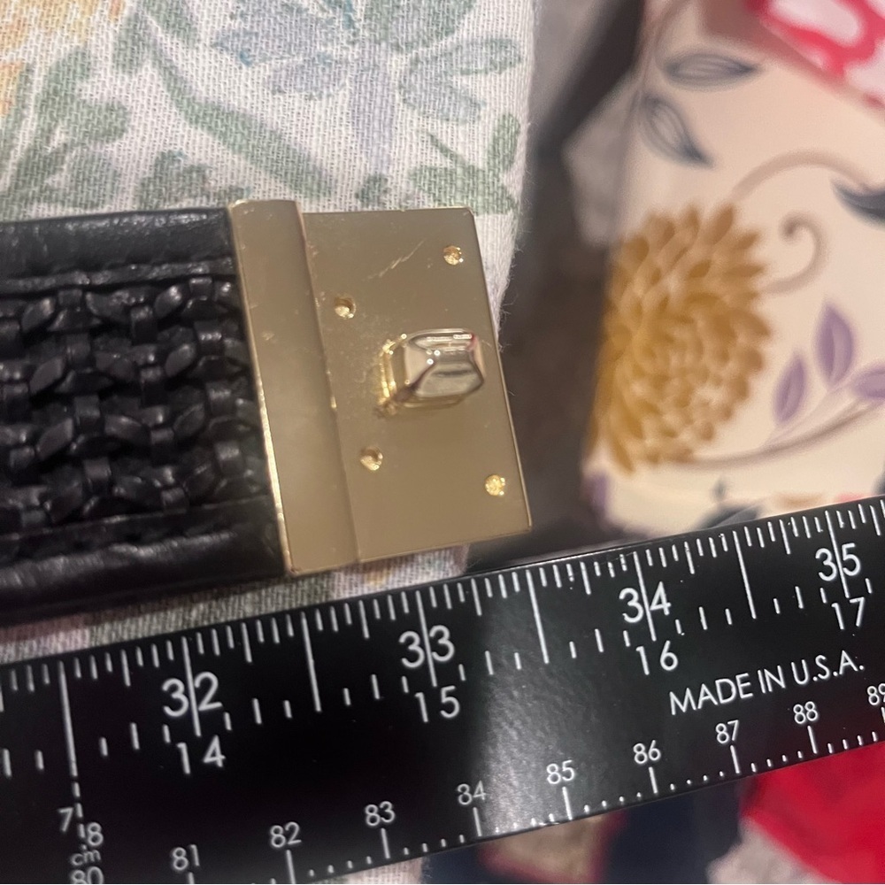 Club Monaco Black and Gold Belt with Woven Pattern - Picture 6 of 6